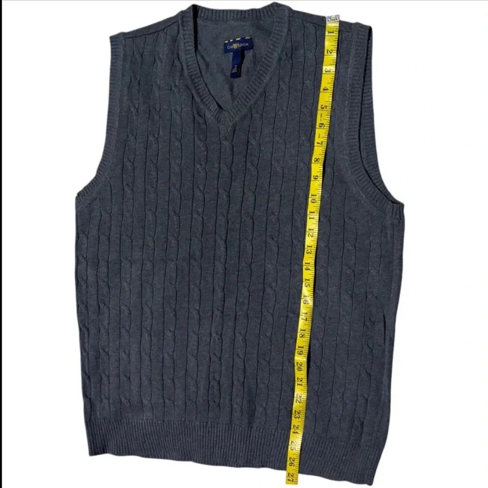 CLUB ROOM Men’s Cable Knit V-Neck Sweater Vest - Picture 7 of 8